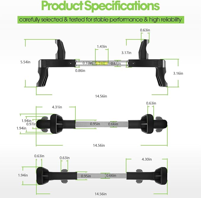 ATD-3100 Steering Wheel Level Alignment Tool - Steering Wheel Level Bar Tool - Universal Use for Passenger Cars, Vans & Trucks with Steering Wheel Internal Diameter 270mm-340mm, Spring-Loaded