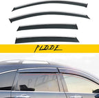 Smoke Tint with Chrome Trim Window Visors Compatible with 2007-2011 CRV CR-V Outside Mount Tape-On Style PVC Sun/Rain Guard Vent 4pcs