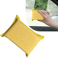 Windshield Cleaning Sponge Block, Double-Sided Microporous Defogger for Car Window Glass, Washable Super Absorbent Anti-Scratch Suede Sponge, Portable Cleaning Tool for Most Cars (Yellow)
