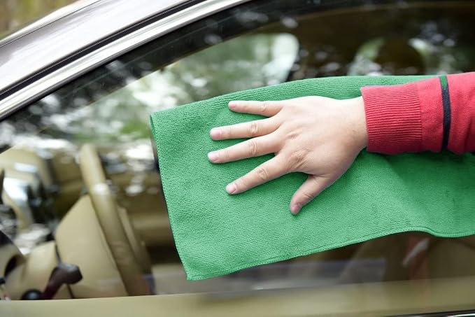 Microfiber Cleaning Cloths (Value Pack of 48) - Size 16 x 16 Inches, Highly Absorbent Cleaning Rags, Lint Free, Reusable and Washable, Microfiber Towels for Cars