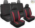 Neoprene Waterproof Seat Covers for Cars, Trucks, & SUV – Black & Red Automotive Interior Protectors - Rear Split Bench Protector for Kids Dogs & Pets – Forros para Asientos de Carro