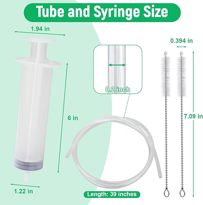 Auto Sunroof Drain Cleaning Tool, 120 Inch Flexible Tube Cleaning Brush with Pipe Cleaning Brush, Injector Hose, and Injector Soft Drain Brush, Car Sunroof Cleaner for Drains, Sewers, Windshields