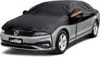 Car Cover Top Only for Sedan/Coupe, Partial Snow Cover with Cotton Liner, Windshield Cover Waterproof All Weather for Snow, Sun,Rain,Dust,Fit Sedan M