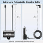 Multi Car Retractable Backseat 4 in 1 Car Charging Station Box Compatible with All Phones | iPhone | Samsung | Uber Taxi Lyft Turo Ride Share Customer Charging Dock Attach to Headrest