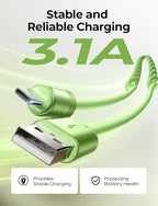 Coiled USB C Cable, 2 Pack for Android Auto & CarPlay Cable, Short USB A to USB C Cable Compatible with iPhone 17/16/15, Samsung Galaxy S25/S24/S23 A15/A14, Google Pixel 9/8, Green 4FT