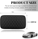 2 PCS Car Side Pocket Organizer, Leather Adhesive Auto Side Seat Back Storage Pocket, Waterproof Phone Document Sunglasses Holder Vehicle Gap Filler Pouch, Car Accessories (Large)