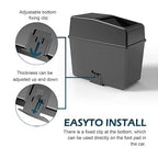 Car Trash Can, Push-Button Storage Box, Trash Can with Adjustable Bottom Clip, for Auto Office Home (Black, 8.2" x 7.8" x 3.9")