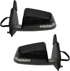 2 Piece Driver and Passenger Side Mirror Assembly Set Electric Adjustment Heated Memory Black Compatible with 2009-2012 Chevrolet Traverse GM1320384 GM1321384