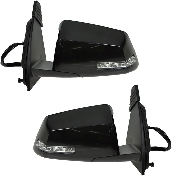2 Piece Driver and Passenger Side Mirror Assembly Set Electric Adjustment Heated Memory Black Compatible with 2009-2012 Chevrolet Traverse GM1320384 GM1321384