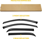 Window Visor for 2007-2016 GMC Acadia & Saturn Outlook 2007-2010, Out-Channel Rain Guards Shields Vent Deflector Shade Wind Dark Smoke, Outside-Mount, 4PCS