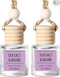 Sea Salt & Orchid Hanging Car Air Freshener – Long Lasting Essential Oil Diffuser for Car, Closet, Bathroom – 2-Pack Natural Scent Deodorizer