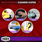 AIDEA Microfiber Cleaning Cloth Black, 600PK, Microfiber Towels for Cars, Shop Towels Cleaning Rags, Premium Wash Cloths, Absorbent Towel for SUVs, House, Kitchen, Commercial, Cleaning Supplies 12×12"