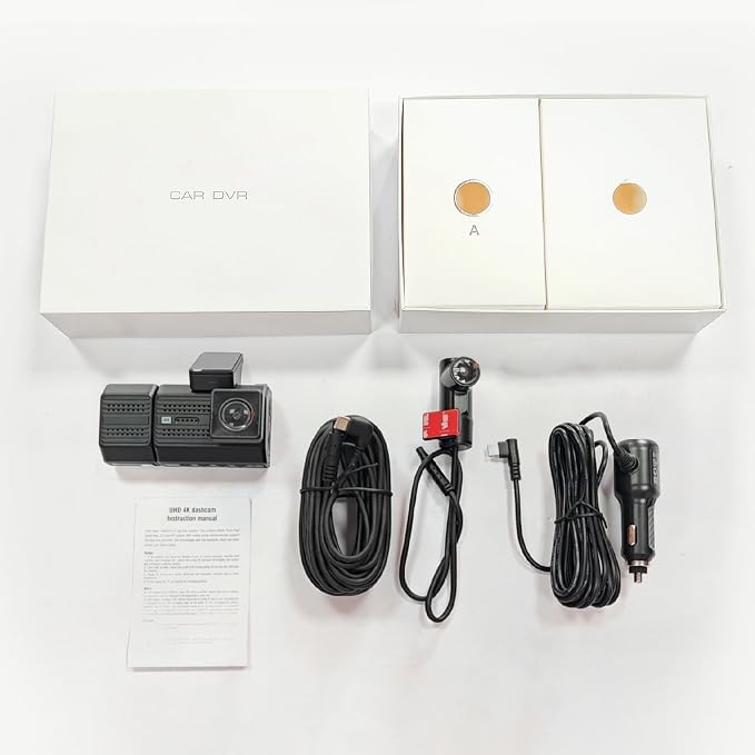 3 Channel Dash Cam, 4K+1080P+1440P Front Inside and Rear Car Camera, Free 128G Card, Triple Dash Camera Built-in WiFi GPS, HDR Night Vision, G Sensor, 170° Wide Angle, 24H Parking Mode