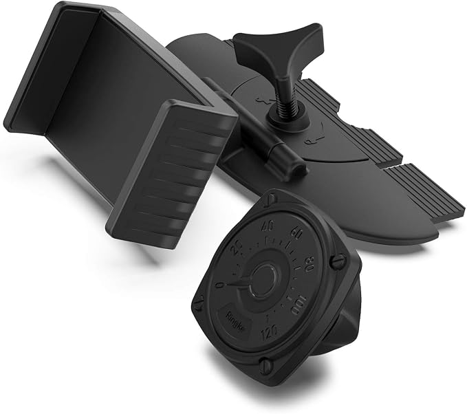 2 in 1 CD Slot Car Phone Holder Mount One Touch Premium Adjustable Phone Grip Strong Magnet Clip Cradle for Universal Smartphone - Black
