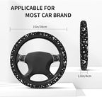 Moon and Star Steering Wheel Cover Car Accessories Cute for Women Girls Girly Universal 15 Inch Neoprene Auto Interior Decor Anti Slip Car Truck Protector