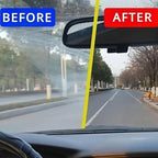 Luvio Car Glass Oil Film Remover with Cleaning Brush and Anti Fog Spray, Hydrophobic Rain Repellent for Windshield, Long Lasting Defogger for Car Windows, Mirrors, Helmets and Eyeglasses, 3.4Fl Oz