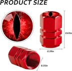 4Pack Beast Eyes Tire Valve Caps Universal Tire Air Cap Valves Stem Covers | Aluminum Alloy Rust-Proof Valve Stem Caps,for Auto SUV Truck Motorcycle Bicycle,Red Eyes Gifts for Women Mom Driver