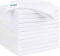 White Microfiber Cleaning Cloth 12 Pack, 12.5 x 12.5 inch Microfiber Towels for Cars, Ultra Absorbent Car Washing Cloth, Lint Free Streak Free Cleaning Rags for Car, Kitchen, and Window