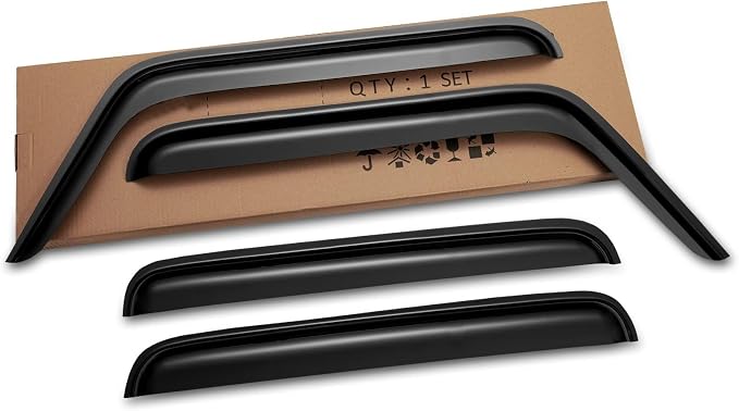 Window Visors Rain Guards for 2007-2018 Jeep Wrangler JK Unlimited, Window Vent Wind Shades Deflectors Shield for 07-18 Wrangler JKU 4-Door