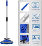 62" Microfiber Car Wash Brush with Long Handle Car Washing Mop Kit Mitt Sponge Car Cleaning Supplies Kit Duster RV Washing Car Brush Accessories, 1 Chenille Scratch-Free Replacement Head