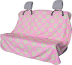 Back Seat Cover for Car Trucks Van SUV Jeep,Waterproof Rear Bench Towel Seat Covers for Dogs and Kids,Automotive Backseat Protector (Flower and Pink)