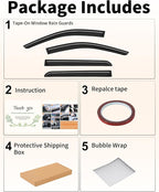 Extra-Thick Window Rain Guards Fit for Chevrolet (Chevy) Equinox 2025 2026 Tape-on Window Deflectors Rain Guards Vent Visors car Vent Shades