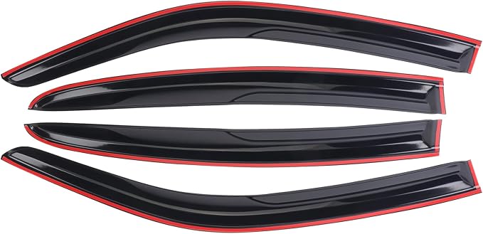 Durable Window rain Guards for 2011-2021 Dodge Charger, Original Tape-on Window Visors, Window Deflector for Cars, Dark Smoke, 4 PCS, WV94313