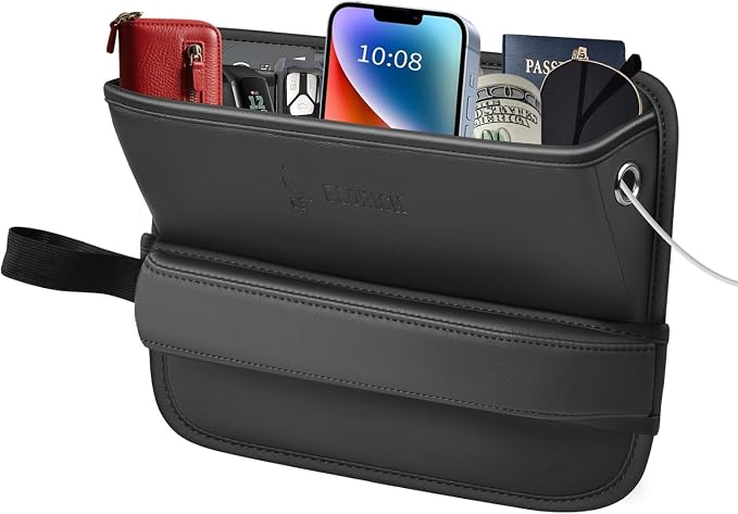 Car Seat Gap Filler, Pro-Seats Gap Filler Organizer and Storages 2-in-1, Premium Leather Center Console Organizer, Car Organizer Front Seat Universal Fit for Car SUV Truck