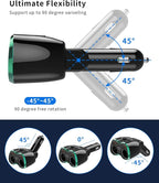 [2026 Upgraded] Cigarette Lighter Splitter, 180W 2-Socket Cigarette Lighter Adapter with Dual QC3.0 and 20W PD USB C Car Charger Splitter for GPS/Dash Cam/Laptop/iPad/iPhone 17/16/15/14/13/12