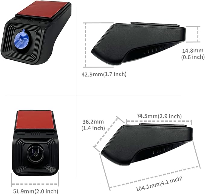 Front 4K+Rear 1080P Dash Cam Suitable for Honda 2011-2024 Vehicle Styles (Rectangle Dome Light), OEM Look, Dual HD Video, Built-in WiFi, Loop Recording, G-Sensor, Easy to Set, 128GB Card