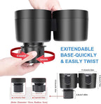 JINKEY Dual Cup Holder Expander for Car, 2 in 1 Multifunctional Large Car Cup Holder Expander Adapter with expanded 2.69"- 3.94" Adjustable Base for Bottles Cups Drinks Snack Organizer Holder