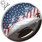 Steering Wheel Cover Sun Shade Universal Anti-Heat Aluminum Foil Auto Interior Protector, USA Flag Design Block UV Rays Cool in Summer Universal for Cars Truck SUV Van