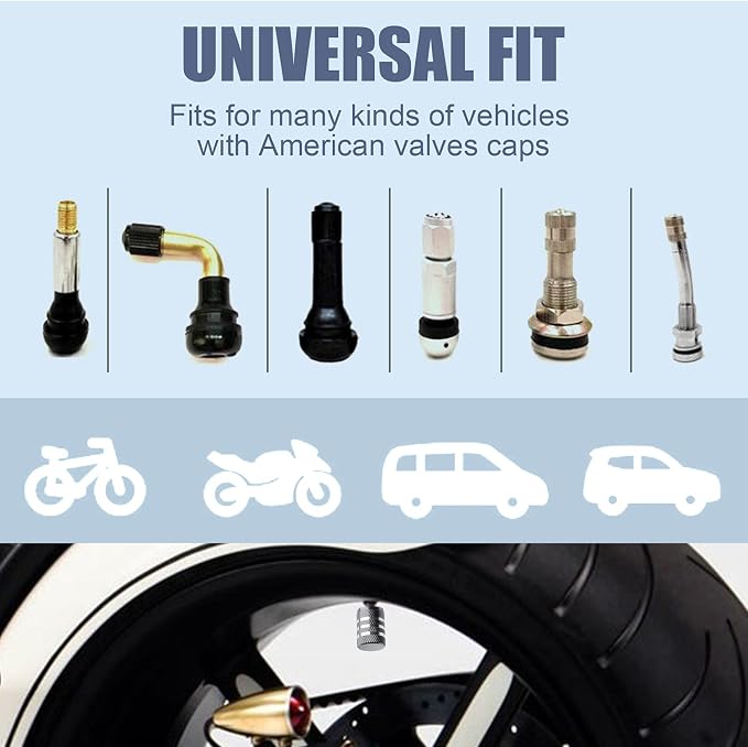 Tire Valve Stem Cap Cover - (5 Pack) Tire Air Cap Metal with Plastic Liner Corrosion Resistant Leak-Proof Halloween Pumpkin Car Decoration Accessories Grey