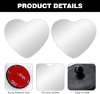 Heart Shaped Blindspot Mirror for Car, HD Glass Side Blind Spot Mirror Adjustabe Angle Removable with Wide Angle Stick-On Universal for Cars, SUVs, Trucks, Pack of 2