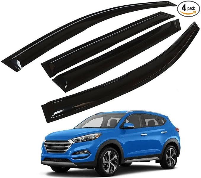 Tape-On Windows Visor 4-Piece for 2016-2021 Hyundai Tucson Rain Guards Shield Shade Smoke 94457