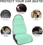 2PCS Car Towel Seat Cover, Waterproof Sweating Non-Slip Premium Soft Towel Carseat Protector, Universal Machine Washable Car Truck SUV Front Seat Cover for Gym Workout Beach Hiking (Mint Green)