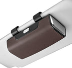 Car Sunglasses Holder for Sun Visor, Button Leather Eyeglass Hanger and Interior Storage Box