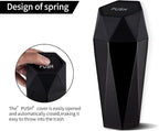 Car Trash Can with Lid, Diamond Design Small Automatic Portable Trash Can, Easy to Clean, Used in Car Home Office Interior Accessories, 2PCS (Black)