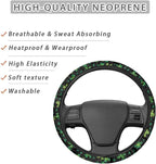 Car Steering Wheel Cover St.Patrick's Day Shamrock Green Pattern Car Wheel Cover Protector Steering Wheels Accessories Easy to Install Car Decoration Fit Most Car Truck SUV Van