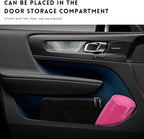 Wevdn Car Trash Can Bin with Lid, Mini Leakproof Vehicle Side Door Cup Holder Trash Can with Lid, Multipurpose Organizer Portable Garbage Bin for Cup Holder Car Home Office (Rose Red)