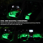 Car LED Strip Light, 24 LED RGB Auto Under Dash Interior Atmosphere Lights, Cigarette Lighter Decorative Lamp Ambient Night Light, Universal Lighting Kit Car Accessories (Green)
