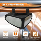YoRise 2PCS Car Blind Spot Mirrors, 360° Adjustable Wide Angle Auxiliary Rear View Mirror, HD Glass Side Mirror Blindspot, Universal Car Convex Mirrors for Most Vehicles (Black)