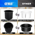 GSE Games & Sports Expert Jumbo Aluminum Cup Holder, Drop-in Cup Holder for Casino Poker Tables, Work Desks, Boats, RVs, Cars & Trucks (Black, 120-Pack)