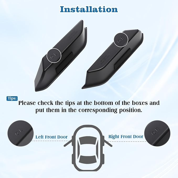 1797 2PCS Front Door Handle Storage Box fit for Ford Bronco 2021 2022 2023 2024 2025 2026 Accessories Car Pocket Organizer with Anti-Slip Black ABS Plastic (Not for Sport)