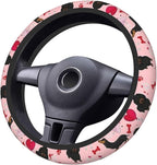 Car Steering Wheel Cover with Anti-Slip Lining, Universal 15 inch Wheel Cover, Fashion Car Interior Accessories for Women Men - Cute Pink Dachshund