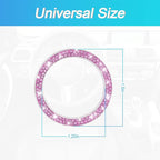 Car Bling Crystal Rhinestone Engine Start Ring Decals, 2 Pack Car Push Start Button Cover/Sticker, Key Ignition Knob Bling Ring, Sparkling Car Interior Accessories for Women (Double Purple)