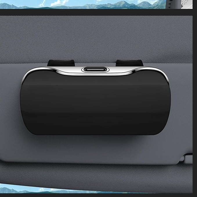 Sunglasses Holder for Car Sun Visor, Protective Automotive Eyeglasses Storage Case Hanger, Soft Vehicle Interior Glasses Organizer Box Accessories, Universal for SUV Sedan Truck (Black)