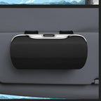 Sunglasses Holder for Car Sun Visor, Protective Automotive Eyeglasses Storage Case Hanger, Soft Vehicle Interior Glasses Organizer Box Accessories, Universal for SUV Sedan Truck (Black)