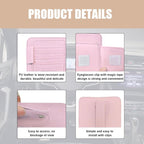 2 PCS Car Sun Visor Organizer, Small Auto Visor Organizer and Storage, Registration and Document Holder for Sunglasses, Card, Pen, Driver License, Car Accessories (Pink)