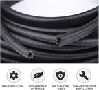 13Ft(4M) Car Door Edge Guards - U Shape Edge Trim Rubber Seal Protector - Anti-Collision Clips Fit Most Cars
